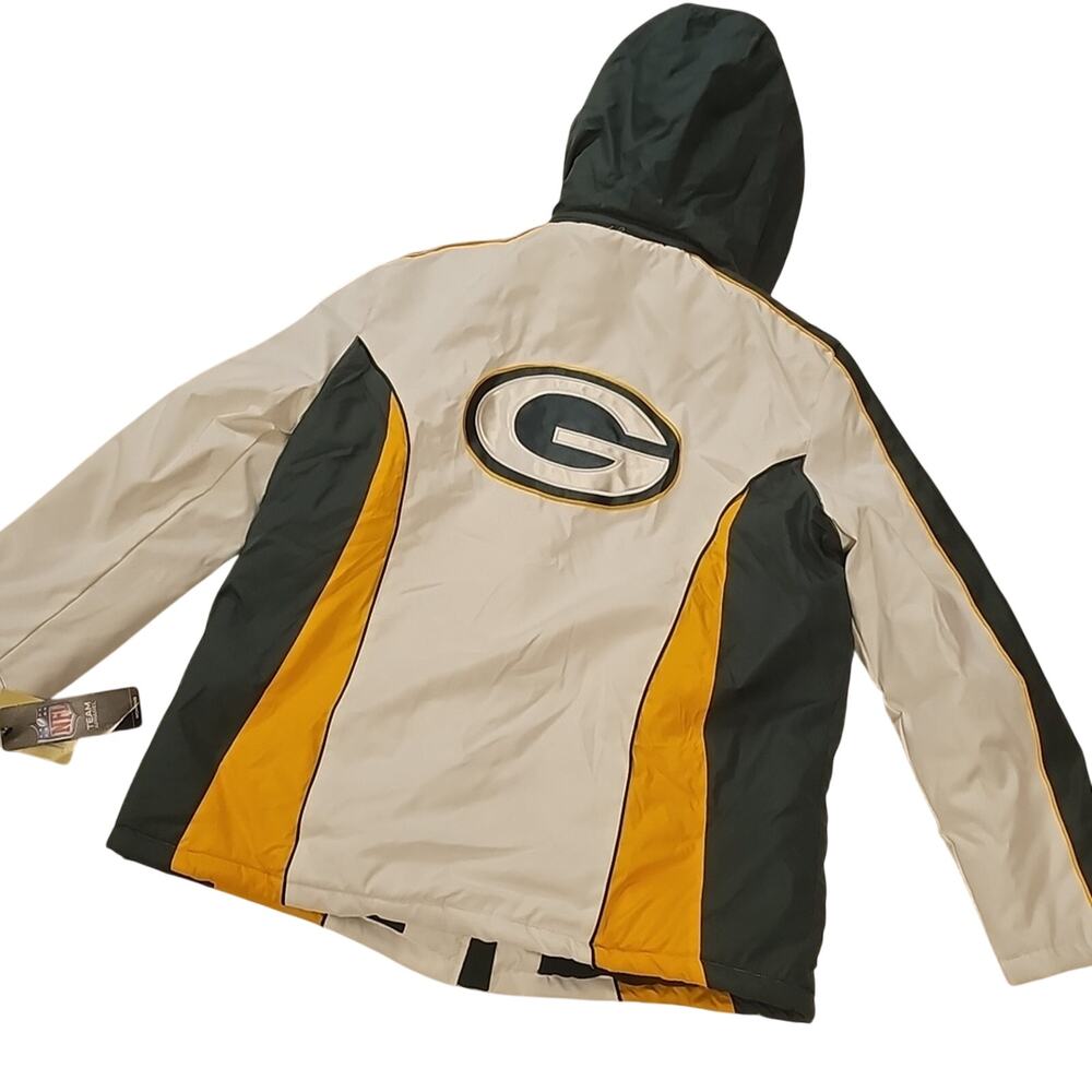 NFL Green Bay Packers Puffer Jacket Women XXL Colorblock Quilted Fleece Ski Coat